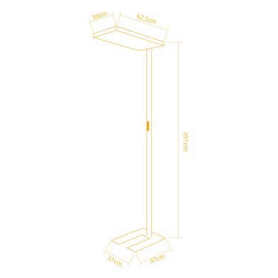 Candeeiro de pé BOROMIR LED 40W+60W 3800/4000lm 4000K
