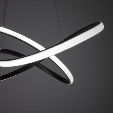 Suspensão SAMIRA 64W LED 3CCT 1100lm D.80cm preto