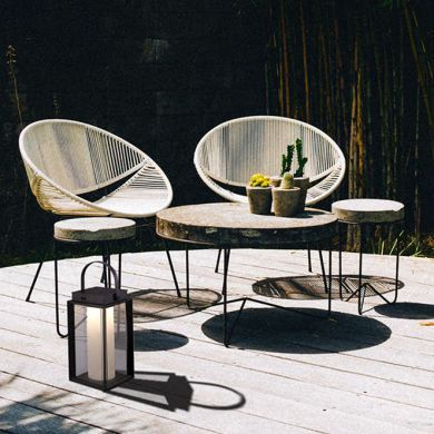 Table Lamp KAYLA with USB cable and charger IP54 1x2W LED 200lm L.16xW.16xH.47cm Black w/solar panel