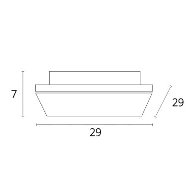 Plafond DRESDEN Quadrado 24W LED 3000K Castanho/Cromado