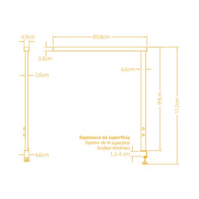 Candeeiro de mesa WORK 25W+25W LED 4000K com mola em branco