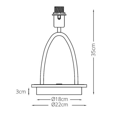 Base para candeeiro de mesa MAIA 1xE27+1x6W LED 4000K Alt.35.xD.22cm preto