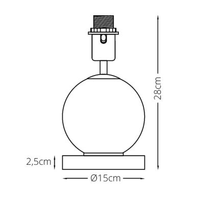 Base para Sobremesa VALONGO 1xE27+1x5W LED 4000K Al.28.xD.15cm cromo