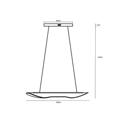 Suspensão CORALINA 88W LED 7920lm 3200/4000/6000K C.100xL.26xAlt.Reg. cm Dourado