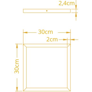 Surface Mounted Panel VOLTAIRE 30x30 24W LED CCT 3000/4000/6500K W.30xW.30xH.2,4cm White