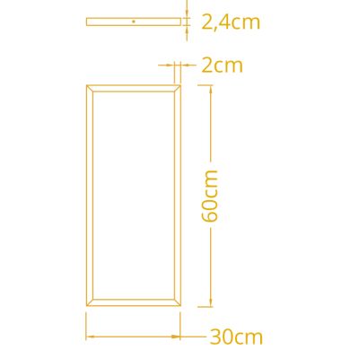 Surface Mounted Panel VOLTAIRE 30x60 36W LED CCT 3000/4000/6500K W.60xW.30xH.2.4cm White
