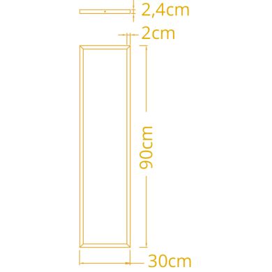 Painel de superfície VOLTAIRE 30x90 72W LED CCT 3000/4000/6500K C.90xL.30xAlt.2,4cm branco