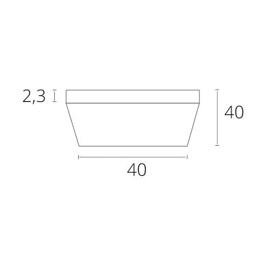 Surface Mounted Panel VOLTAIRE 40x40 36W LED 2880lm 4000K 120° W.40xW.40xH.2,3cm White