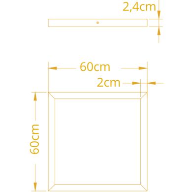 Surface Mounted Panel VOLTAIRE 60x60 40W LED CCT 3000/4000/6500K W.60xW.60xH.2,3cm White