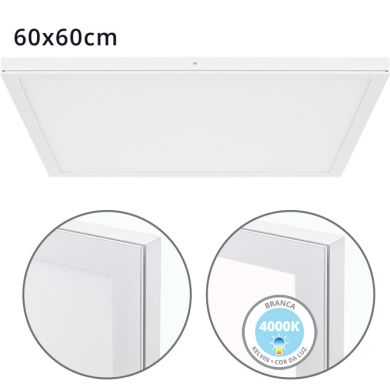 Painel de superfície VOLTAIRE 60x60 48W LED 3840lm 4000K 120° C.60xL.60xAlt.2,3cm branco