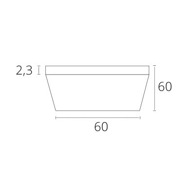 Painel de superfície VOLTAIRE 60x60 48W LED 3840lm 4000K 120° C.60xL.60xAlt.2,3cm branco