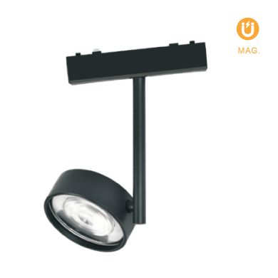 Magnetic Track Spotlight PIQUET (2 wires) 19W LED 1600lm 3000K 36° L.16,4xW.3,3xH.11,8cm black