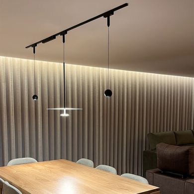 Magnetic Track Pendant Light PIQUET (2 wires) 14W LED 1100lm 3000K 150° H.200xD.40cm black