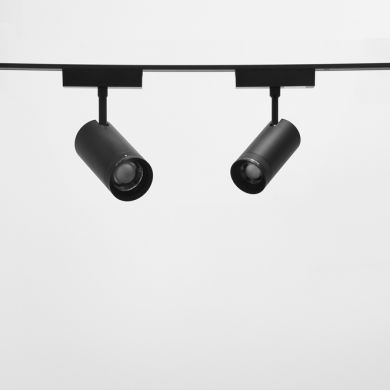 Foco para calha magnética PIQUET (2 condutores) 26W LED 2000lm 3000K 15°-55° Alt.20xD.6,5cm preto