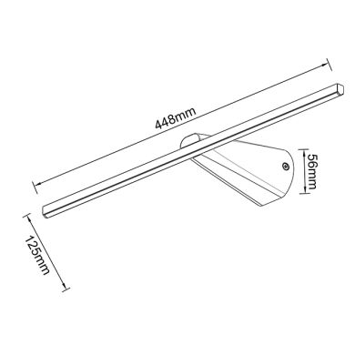 Aplique BELLINI 4,5W LED 400lm 4000K C.44,8xL.12,5xAlt.5,6cm em cromado