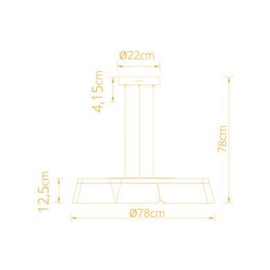 LED Pendant Light CAMILLE CCT 50W 2000lm 2700K/4000K/6000K D.78cm Gold