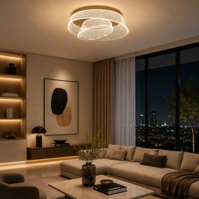 Plafond LED CAMILLE CCT 30W 630lm 2700K/4000K/6000K D.50cm Dourado