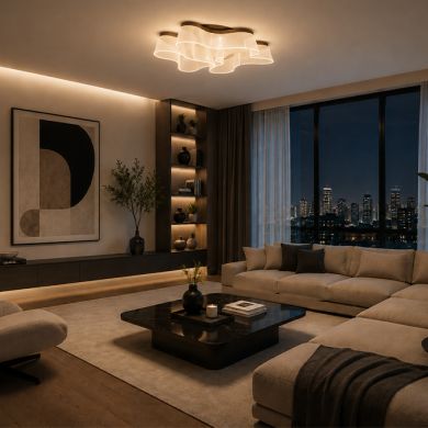 Plafond CAMILLE CCT 50W LED 2200m 2700K/4000K/6000K D.76cm Dourado