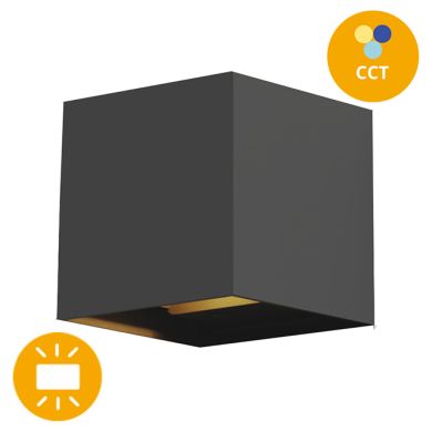 Wall Lamp SORDO IP65 2x3W LED CCT 3000/4000/6500K L.10xW.10xH.10cm Anthracite