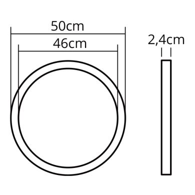 Surface Mounted Panel ERASMUS round 40W LED CCT 3000/4000/6500K H.2,4xD.50cm White