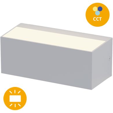 Aplique CORVO IP65 12W LED CCT 3000/4000/6500K C.23xL.9xAlt.10,2cm cinzento