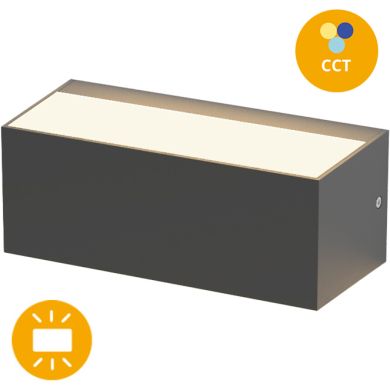 Aplique CORVO IP65 12W LED CCT 3000/4000/6500K C.23xL.9xAlt.10,2cm antracite