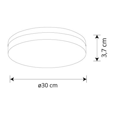 Plafond BERILO 1x48W LED 4320lm 4000K Alt.3,7xD.30cm branco