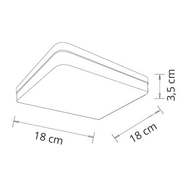 Plafond BISMUTO square 1x24W LED 2160lm 6500K L.18xW.18xH.3,5cm White