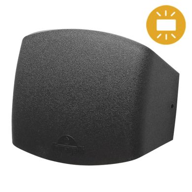 Aplique ABRAM 1xR7s (78mm) 3,5W botão CCT (3cores) IP55 C.15,5xL.6xAlt.12cm resina preta