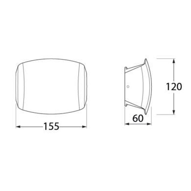 Aplique ABRAM 1xR7s (78mm) 3,5W botão CCT (3cores) IP55 C.15,5xL.6xAlt.12cm resina preta