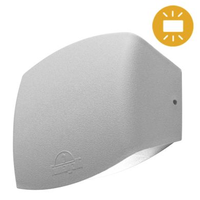 Aplique ABRAM 1xR7s (78mm) 3,5W botão CCT (3cores) IP55 C.15,5xL.6xAlt.12cm resina branca