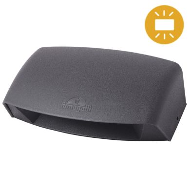 Aplique ABRAM 1xR7s (118mm) 7,5W botão CCT (3cores) IP55 C.19,5xL.6xAlt.12cm resina preta