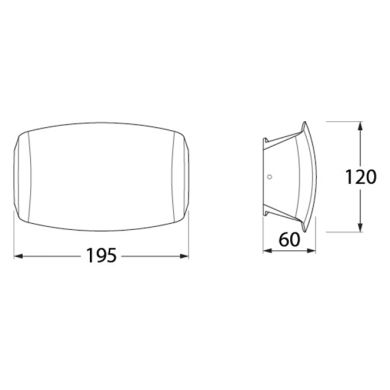 Aplique ABRAM 1xR7s (118mm) 7,5W botão CCT (3cores) IP55 C.19,5xL.6xAlt.12cm resina cinza