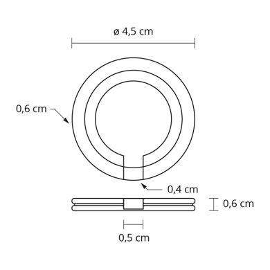 Plastic E14 shade adapter ring for lampshades fitting E27 0,4xD.4,5cm black