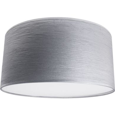 Lampshade ROMENO round with top fabric Sari with fitting E14 H.17xD.50cm Grey