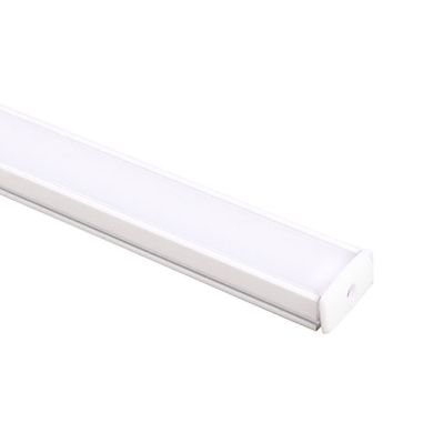 Calha sem abas para fita LED branco com difusor opalino L.17,4x Alt.7mm