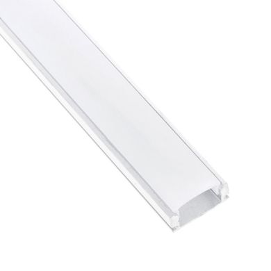 Calha sem abas para fita LED com difusor opalino L.17,4x Alt.7mm