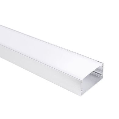 Profile for LED strip without tabs with opaline diffuser W.40xH.20mm