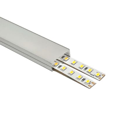 Perfil sin alas para tira LED con difusor opalino An.23,5x Al.9,8mm