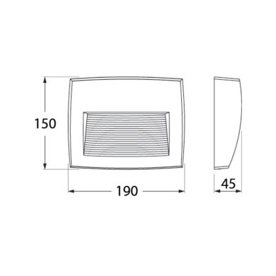 Aplique LORENZA 1xR7s (118mm) 7,5W botão CCT (3cores) IP55 C.19xL.4,5xAlt.15cm resina preta