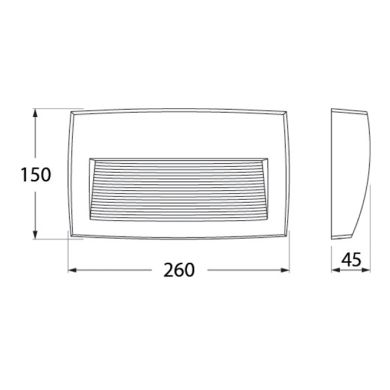 Wall Lamp LORENZA 1xR7s (189mm) 10,5W CCT (3colors) switch IP55 L.26xW.4,5xH.15cm grey resin