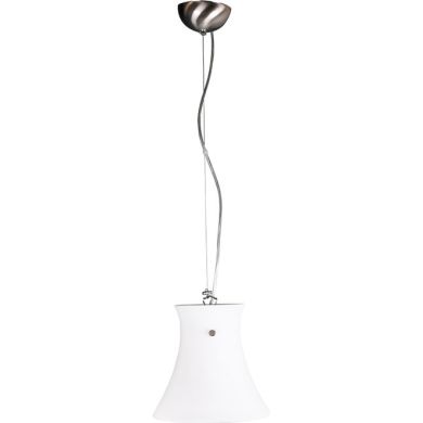 Pendant Light AURA 1xE27 H.Reg.xD.21cm White/Satin Nickel