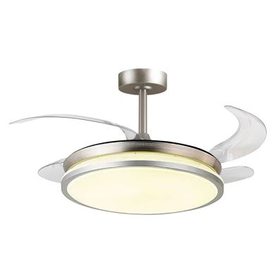 Ceiling fan DC DUNE silver, 4 retractable blades, 72W LED 3000|4000|6000K, H.30/40xD.108/50cm