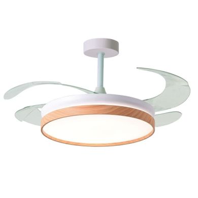 Ceiling fan DC COSMOS ECO white/beech, 4 retractable blades, 72W LED 3000|4000|6000K, D.108/50cm