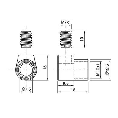 Pasacable con tornillo M10x1, en termoplástico transparente