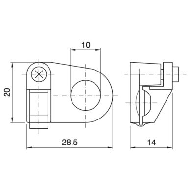 Cerra-cabos para base com parafuso para cabos planos H03VVH2-F, preto