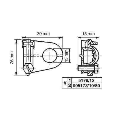 Nylon 66 Ring cord grip for dockingbase with screws, for flat cables H03VVH2-F, in white