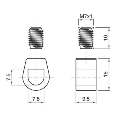 Pasacable para cable plano/redondo de 2-polos, cable redondo de 3-polos, en termoplastico blanco