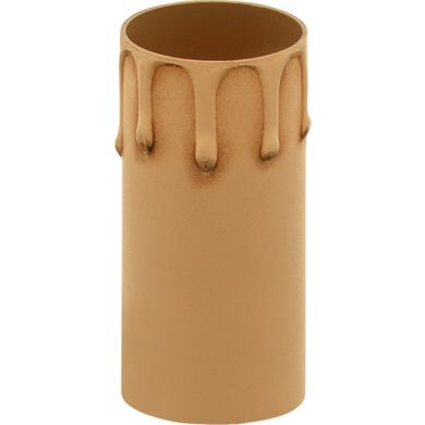 Capa c/gotas lacadas antigas p/suporte vela E27 c/camisa lisa, Alt.85mm, resina termoplástica marfim