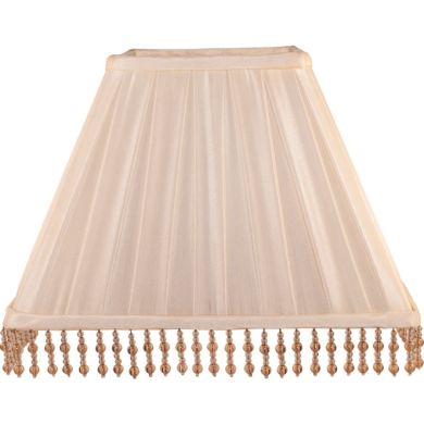 Abat-jour POLACO quadrado prisma com missangas, com encaixe E27 C.30xL.30xAlt.23cm Bege